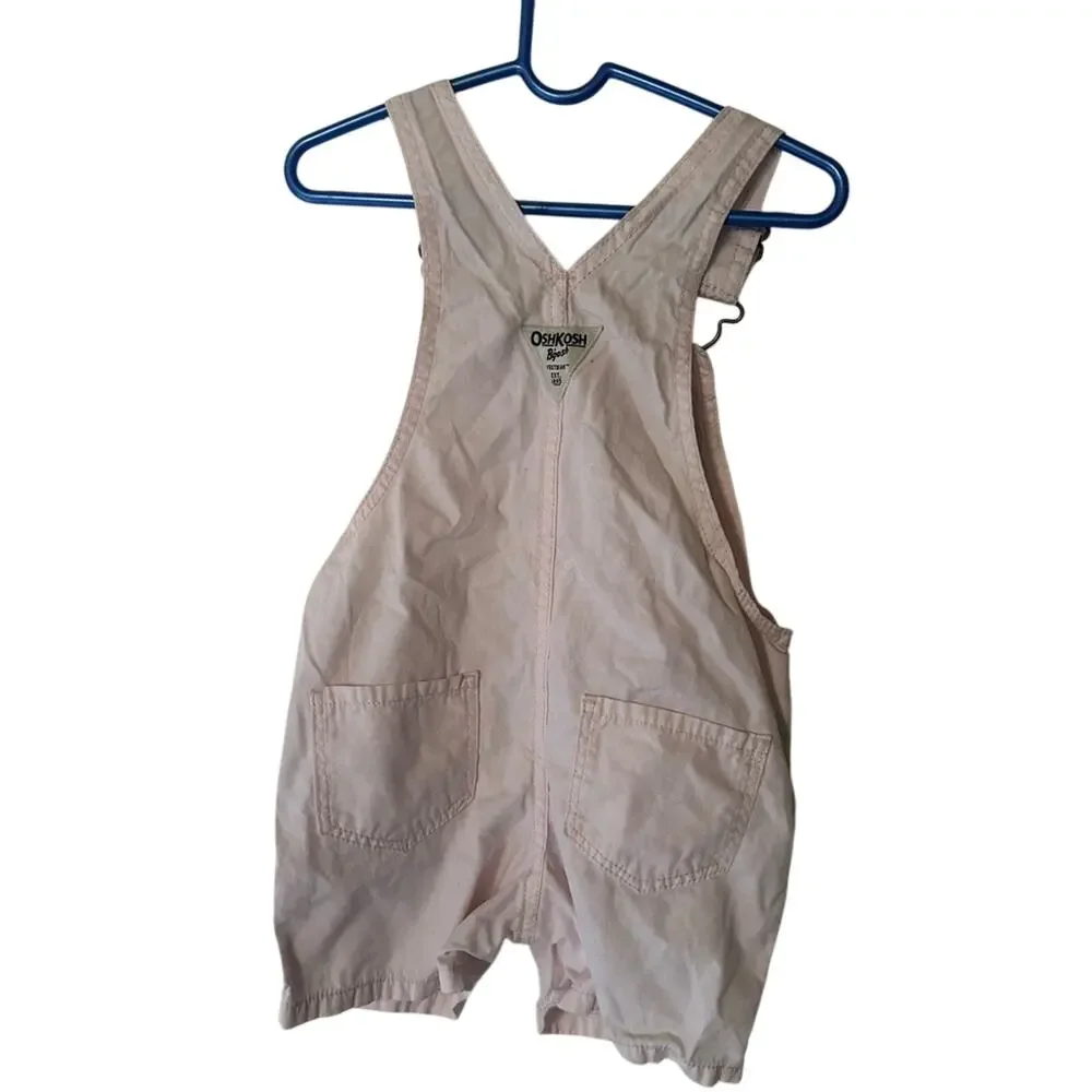 OshKosh B’gosh Toddler Girls Pink Shortalls Size 3T Denim Overalls